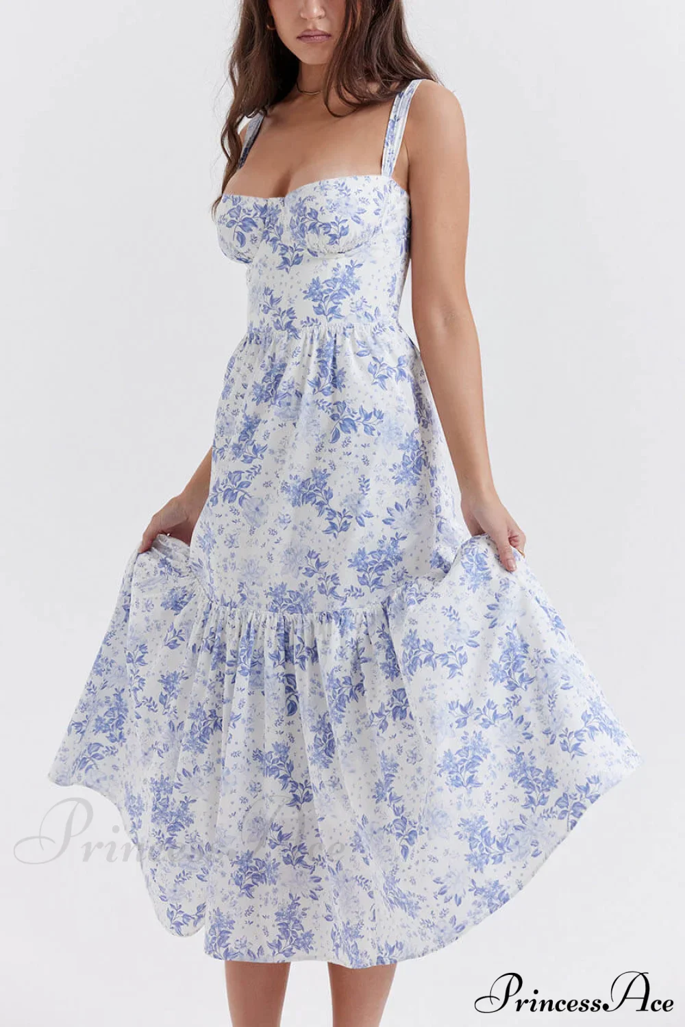 Strap A-Hem Stylish Floral Midi Dress - Image 10