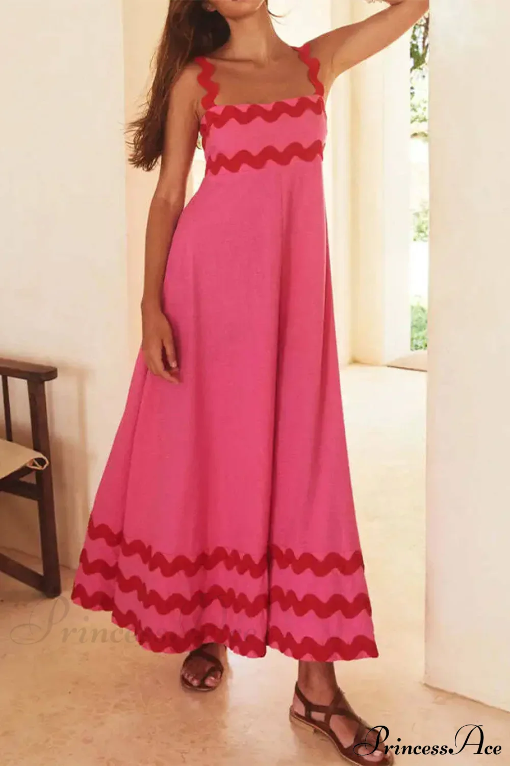 Square Neck Stylish Strap Maxi Dress - Image 2