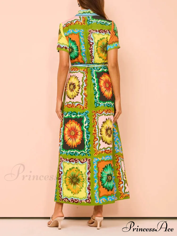 Special Sunflower Stylish Print Midi Dress - Image 3