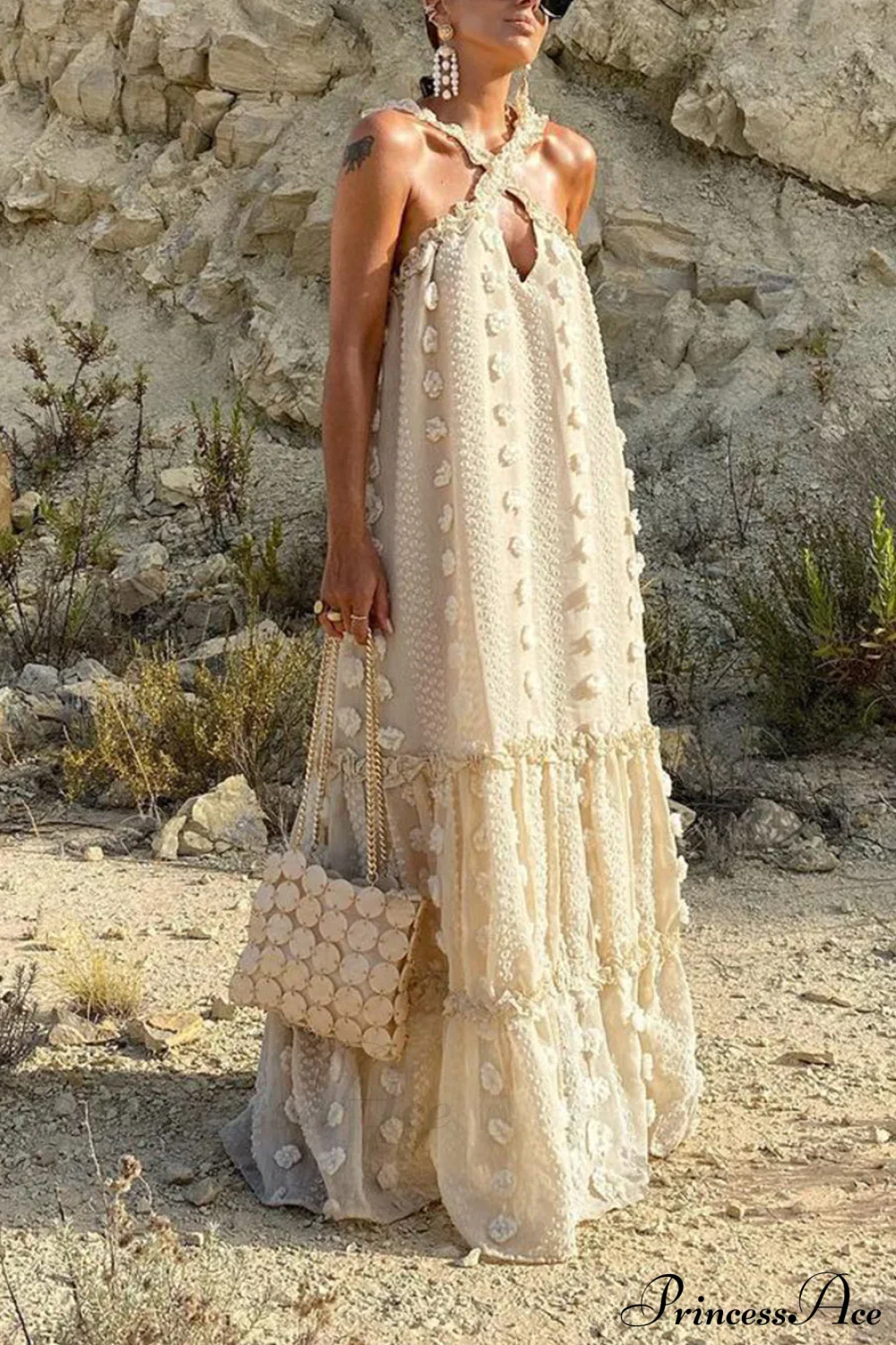 Halterneck Elegant Cake Dress - Image 3
