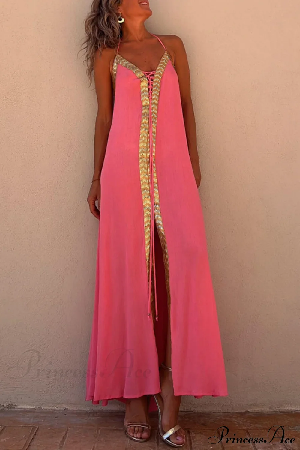 Halter Neck Casual Charming Resort Maxi Dress - Image 13