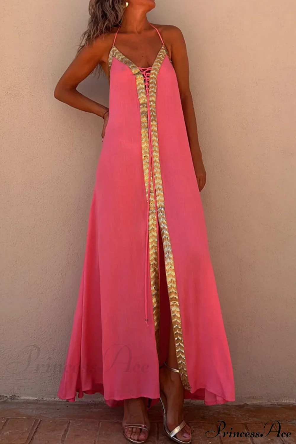 Halter Neck Casual Charming Resort Maxi Dress - Image 14