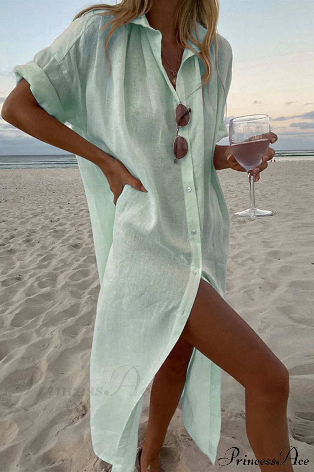 Simple Concept Stylish Maxi Shirt Dress - Image 4