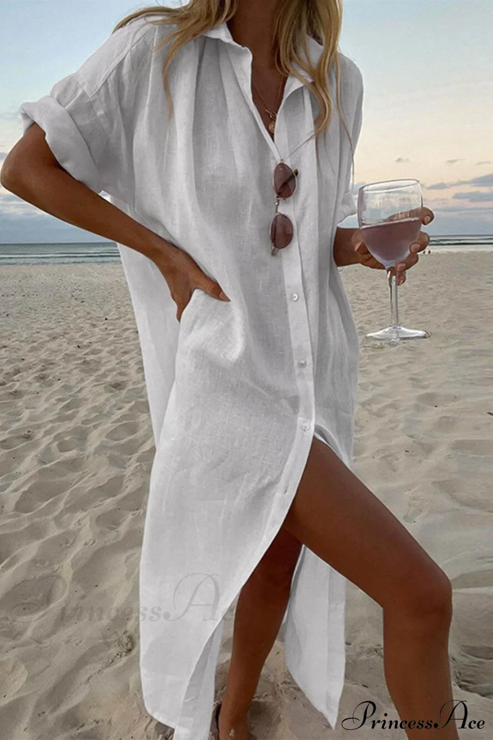Simple Concept Stylish Maxi Shirt Dress - Image 5