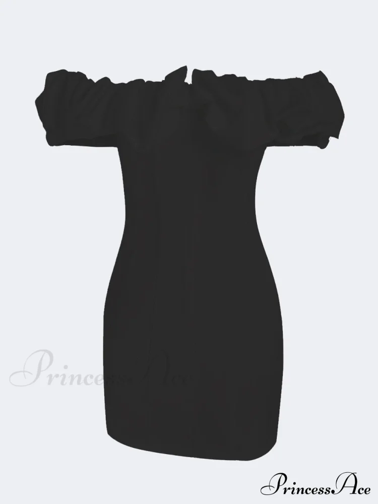 Satin Ruffled Stylish Strapless Mini Dress - Image 7