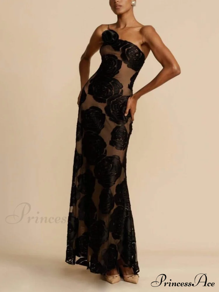 Rose 3D Floral Maxi Dress - Image 2