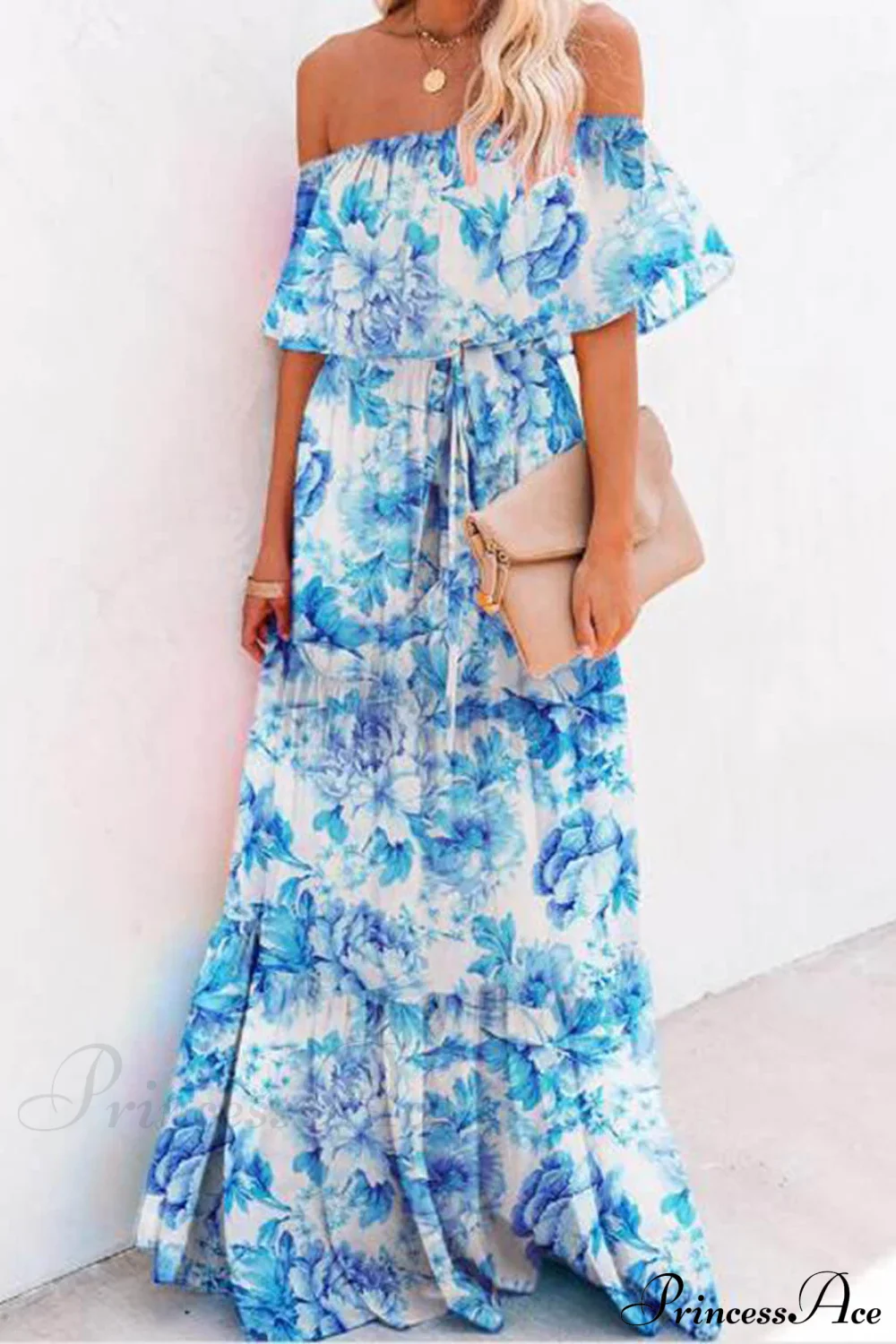Printed Wrap Stylish Maxi Dress - Image 3
