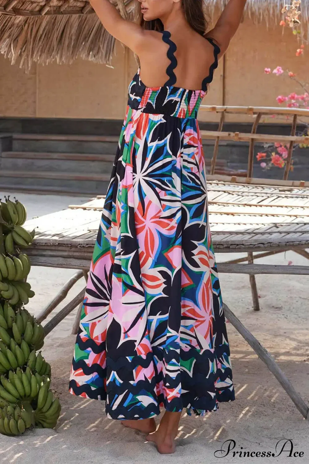 Printed Suspender Stylish Maxi Dress - Image 4