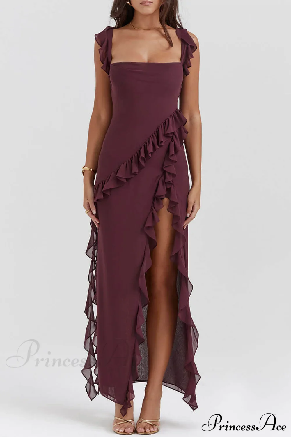 Mulberry Ruffle Maxi Dress - Image 2