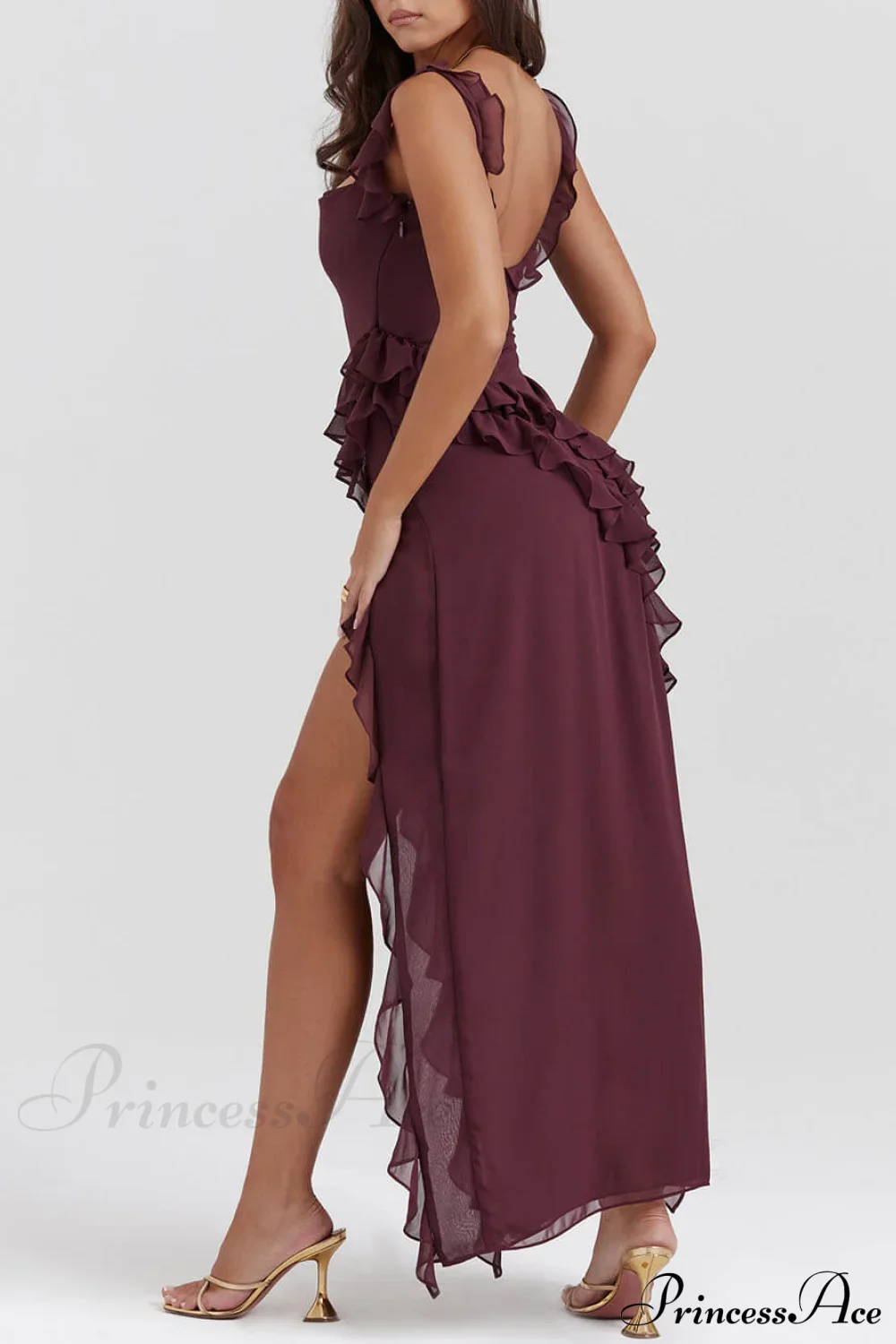 Mulberry Ruffle Maxi Dress - Image 6