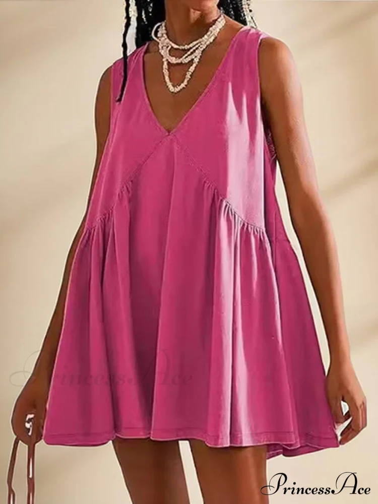 Deep V Wide Charming Strap Mini Tank Dress - Image 10