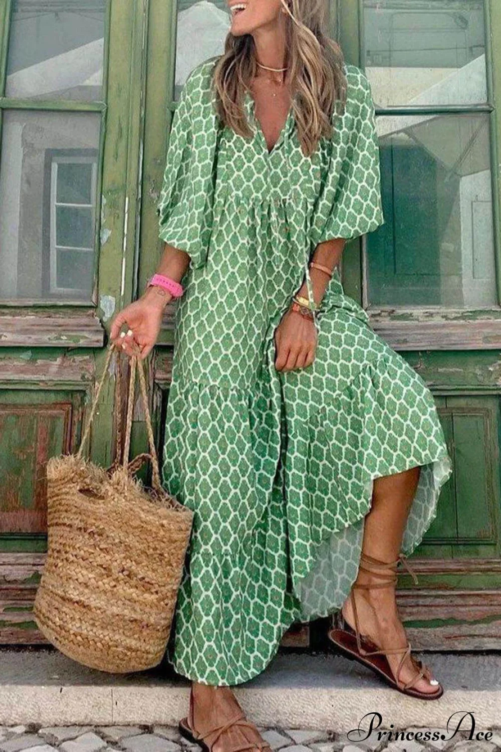 Bohemian Printed Maxi Dress