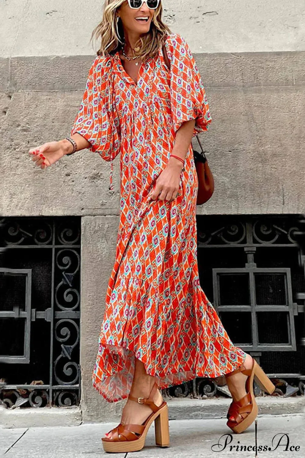 Bohemian Printed Maxi Dress - Image 6