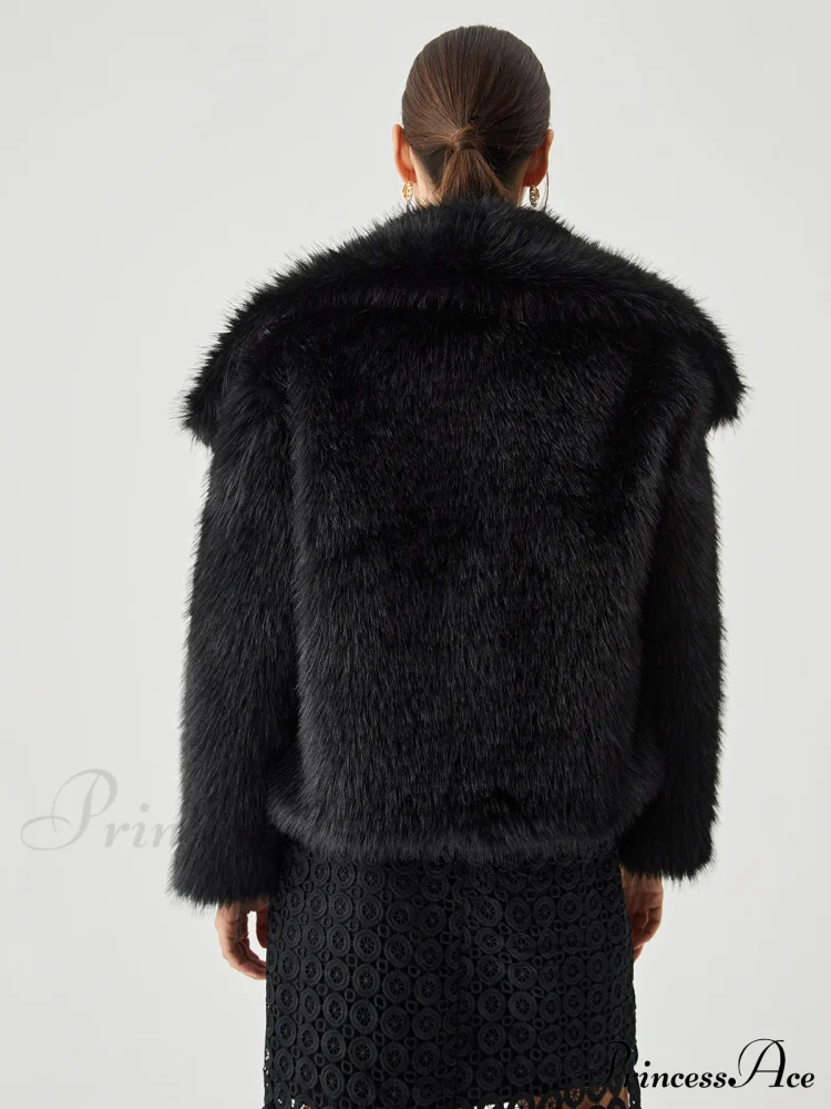 Elegant Fuzzy Graceful Faux Fur Coat - Image 7