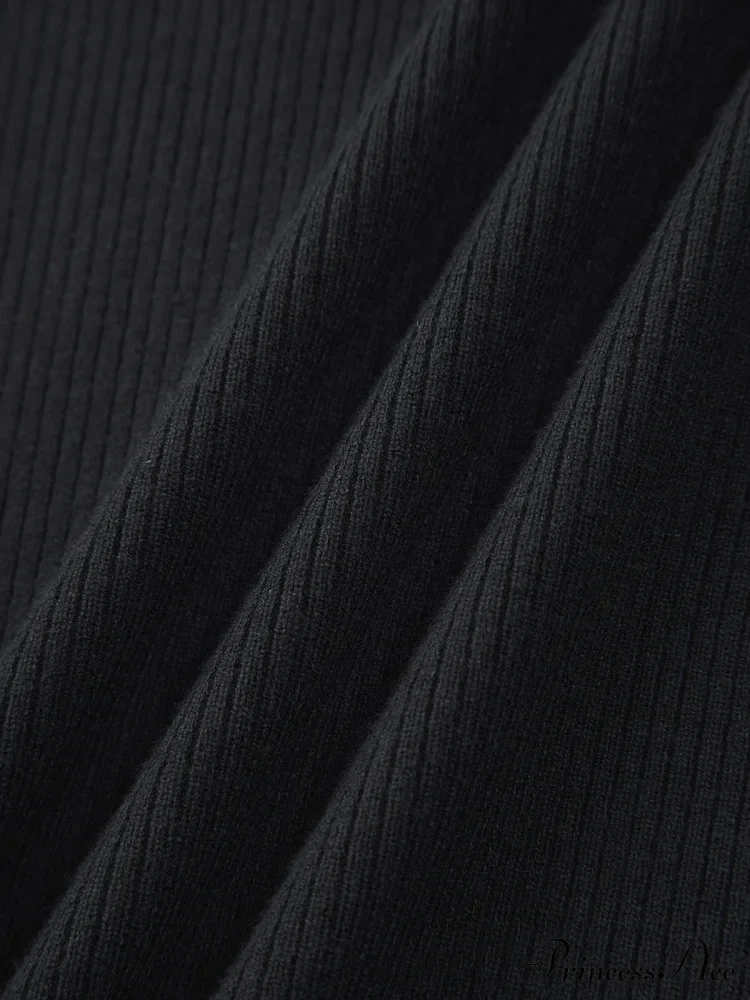 Contrast Trim Mock Trendy Neck Knit Top - Image 7