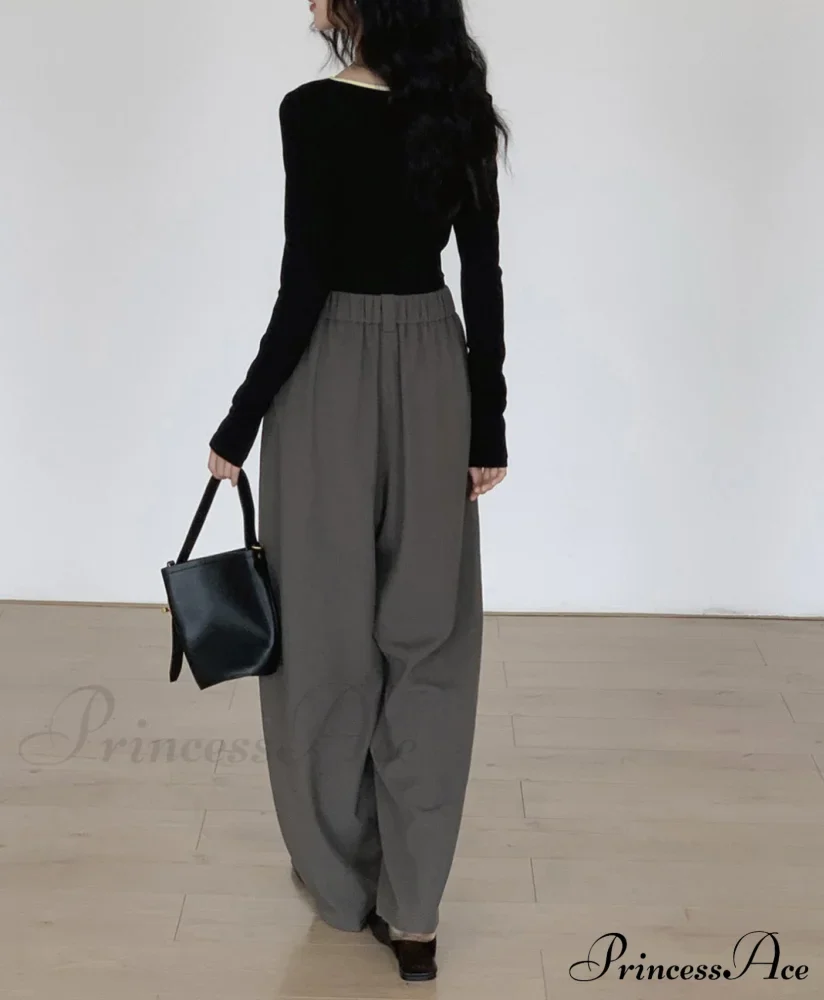 Contrast Trim Long Trendy Sleeve Asymmetrical Top - Image 3