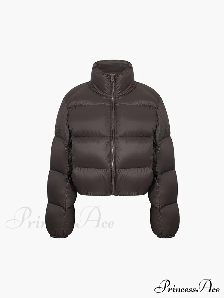 Cocoa Bean Stand Trendy Collar Quilted Puffer Coat - Image 4