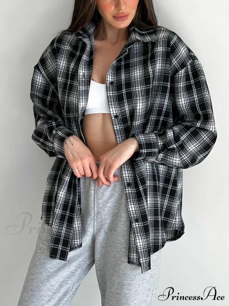 Checkered Charming Oversized Shirt
