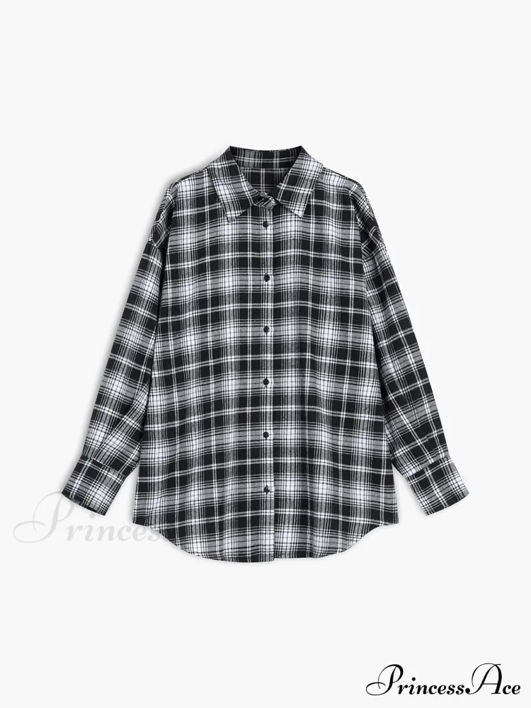 Checkered Charming Oversized Shirt - Image 3