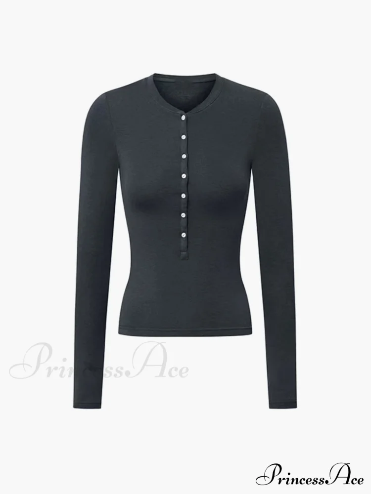Button Up Graceful Long Sleeve Top - Image 4