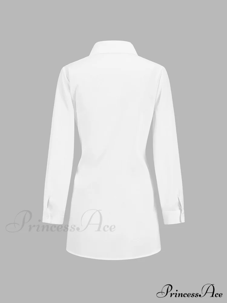 Button Down Graceful Tied Long Shirt - Image 3
