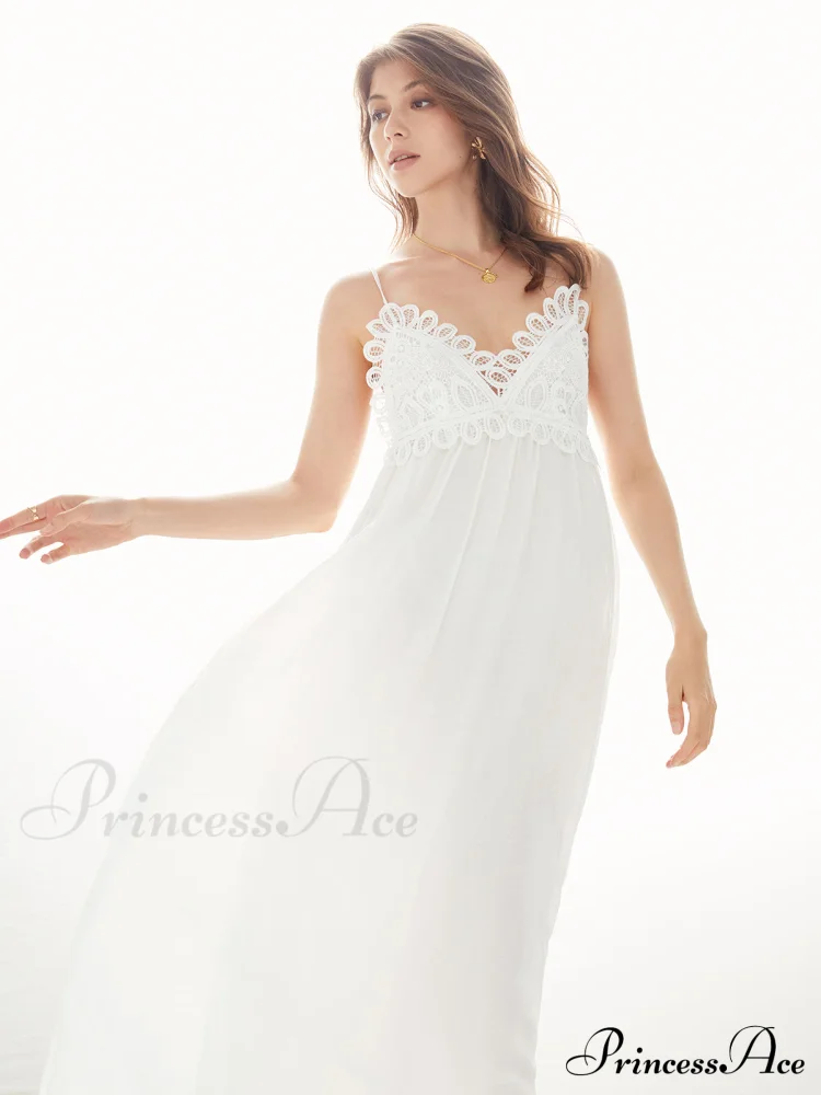 Aegean Guipure Lace Trendy Open Back Long Dress - Image 5