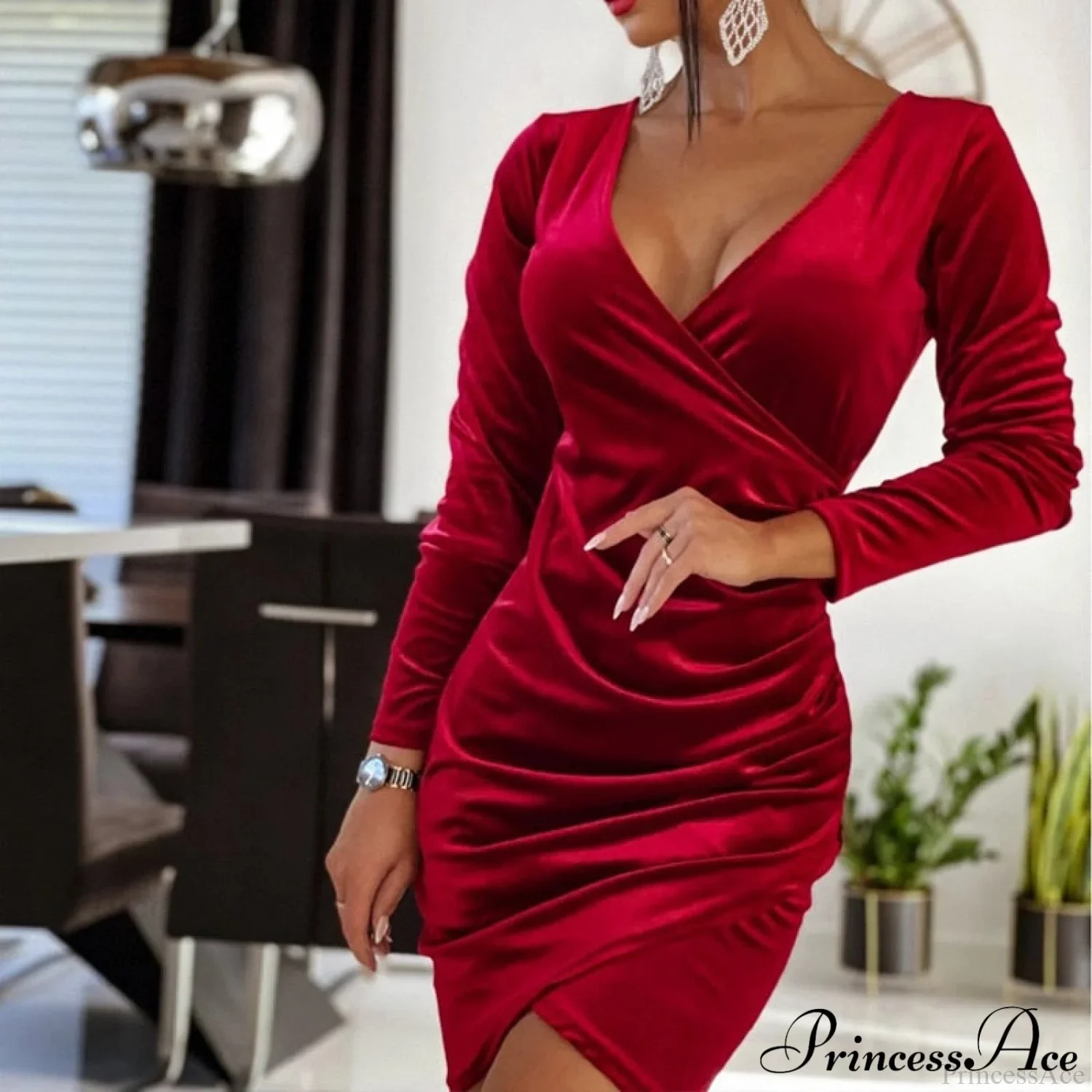 Autumn Long Sleeve Trendy Turtleneck Bodycon Mini Dress - Image 19