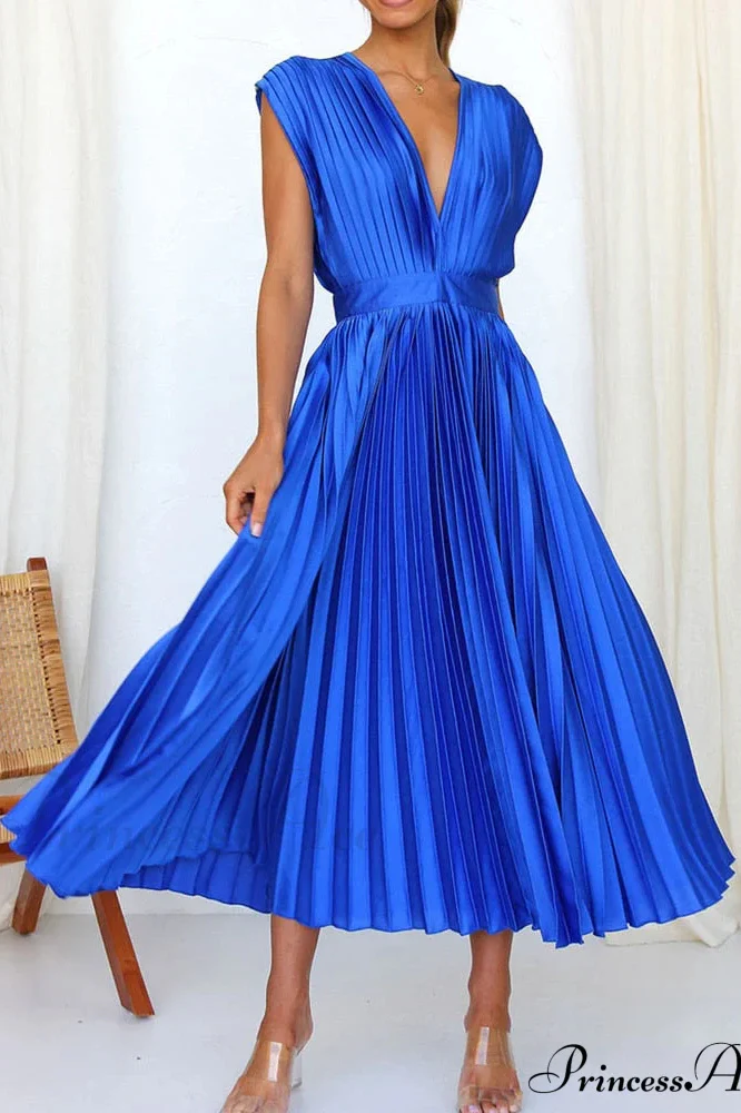 Female Loose Zipper Trendy Pleated Party Dress - Image 2