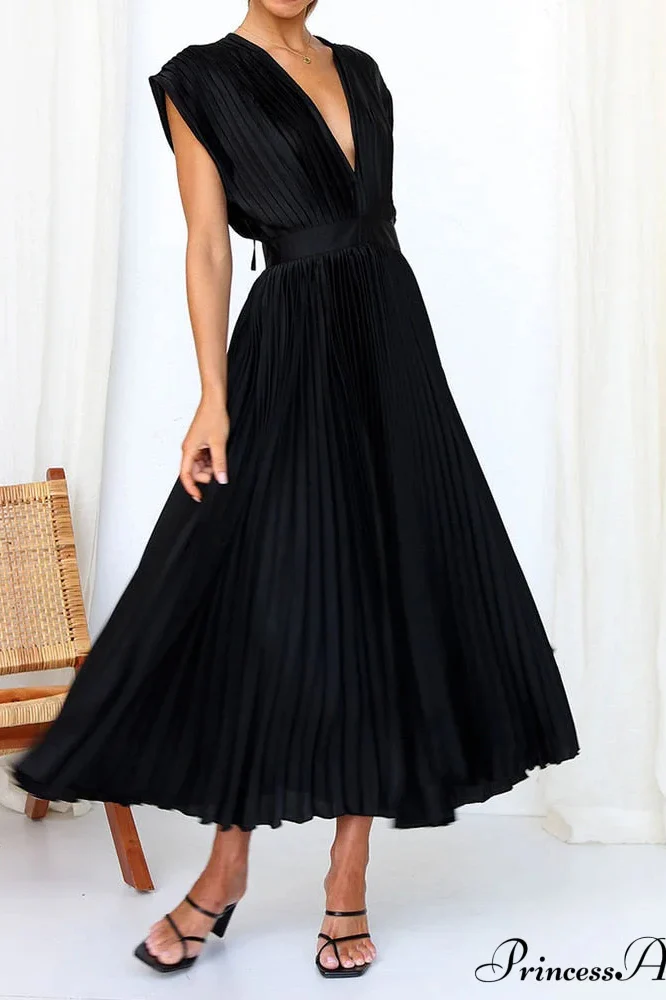 Female Loose Zipper Trendy Pleated Party Dress - Image 3