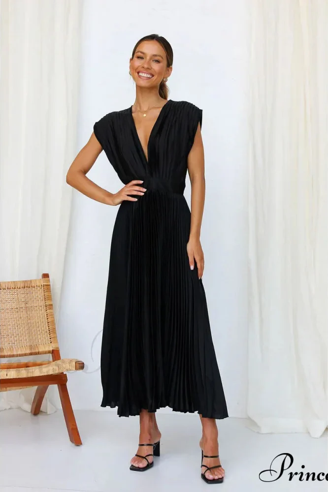 Female Loose Zipper Trendy Pleated Party Dress - Image 5
