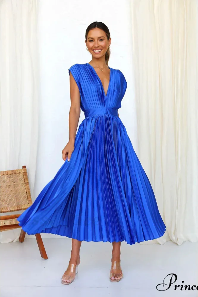Female Loose Zipper Trendy Pleated Party Dress - Image 6