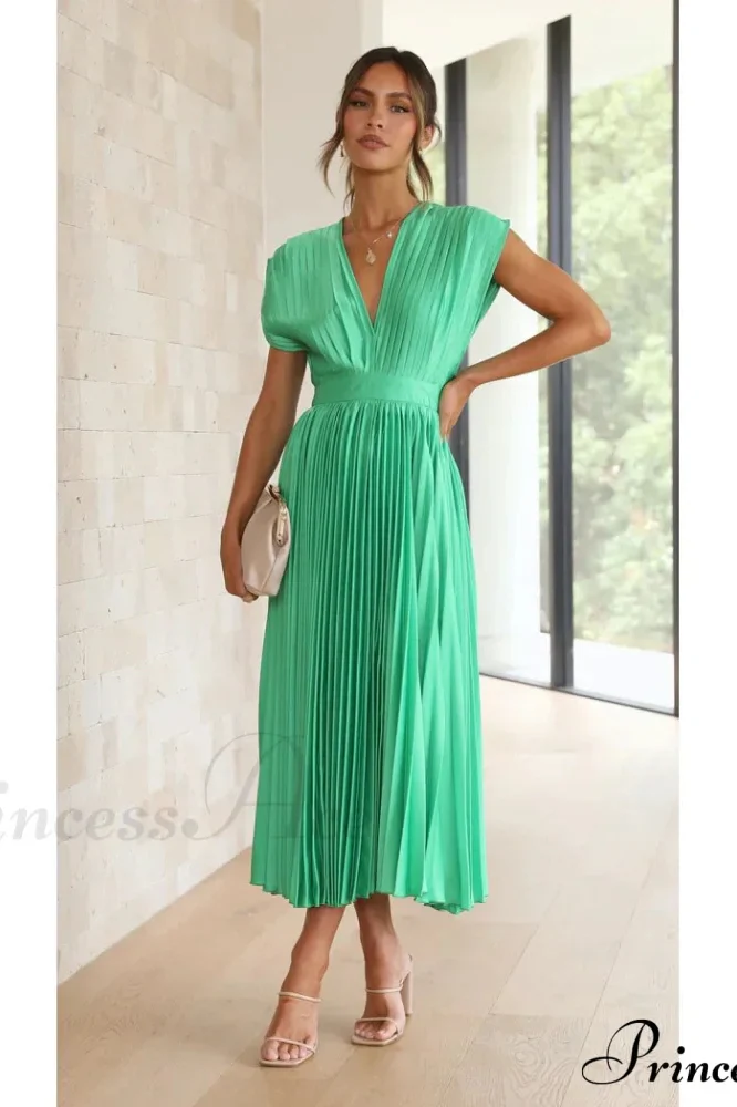 Female Loose Zipper Trendy Pleated Party Dress - Image 8