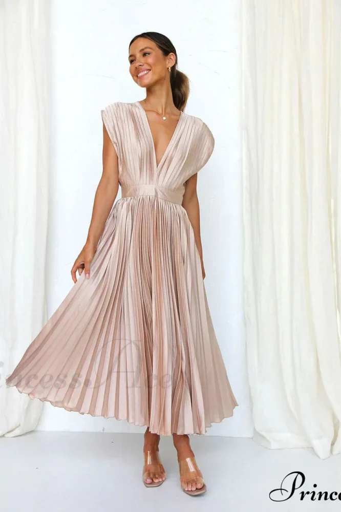 Female Loose Zipper Trendy Pleated Party Dress - Image 9