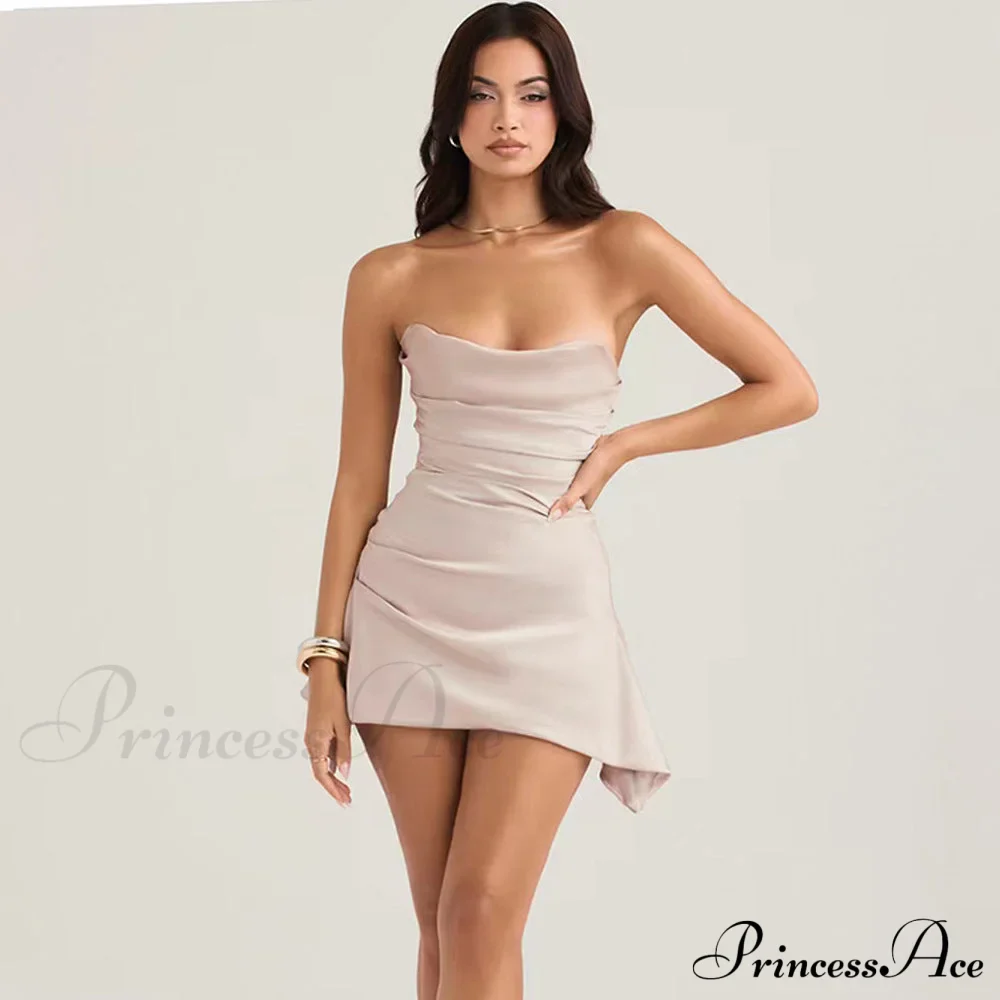 Mini Silk Satin Birthday Modern Holiday Night Date Party Dress - Image 11