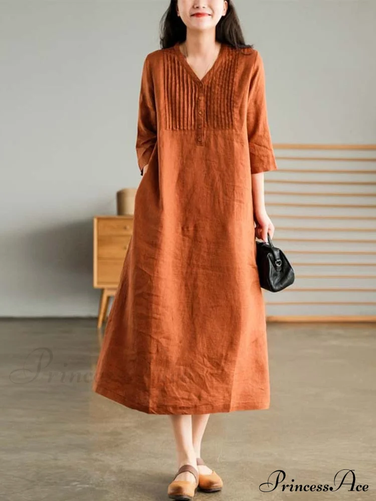 Cotton and Graceful Linen Dress - Image 7