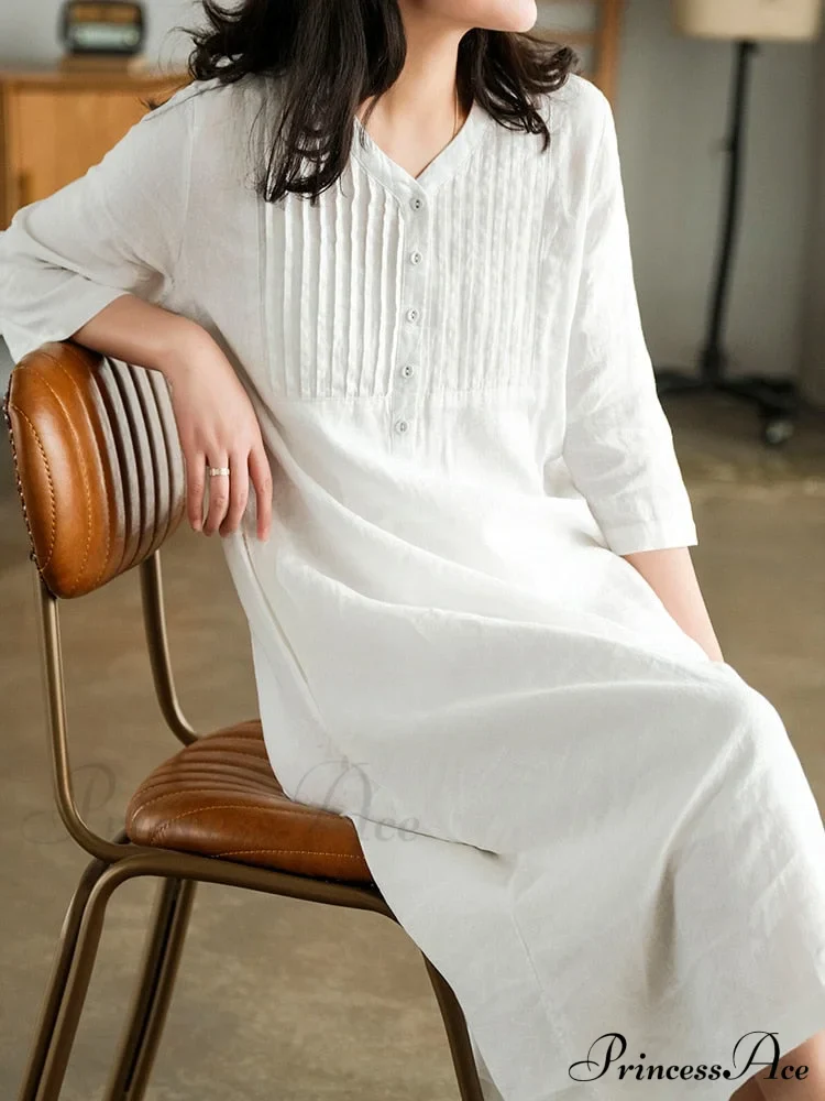 Cotton and Graceful Linen Dress - Image 8