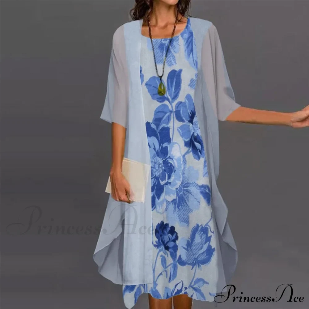 Fashion Elegant Long Sleeve Chiffon Dress - Image 4