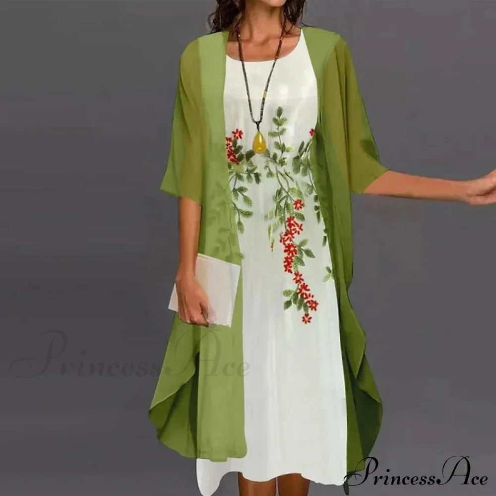 Fashion Elegant Long Sleeve Chiffon Dress - Image 5