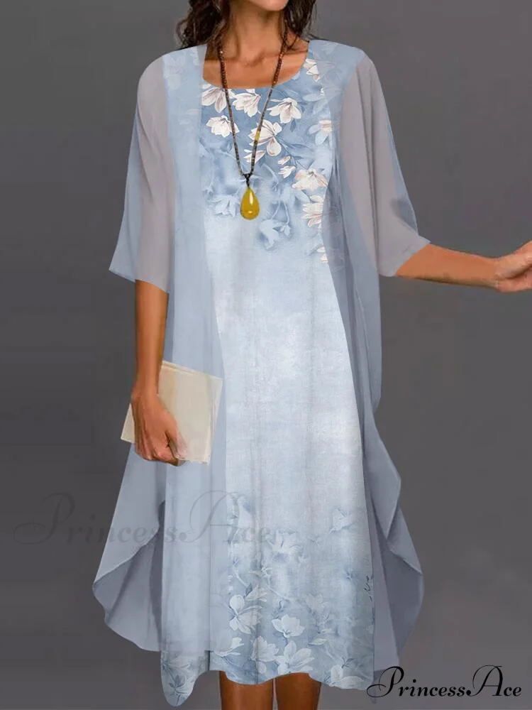 Fashion Elegant Long Sleeve Chiffon Dress - Image 6