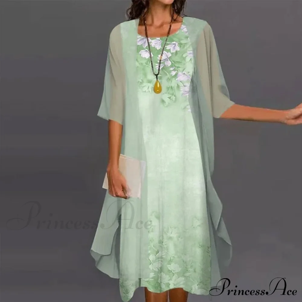 Fashion Elegant Long Sleeve Chiffon Dress - Image 8
