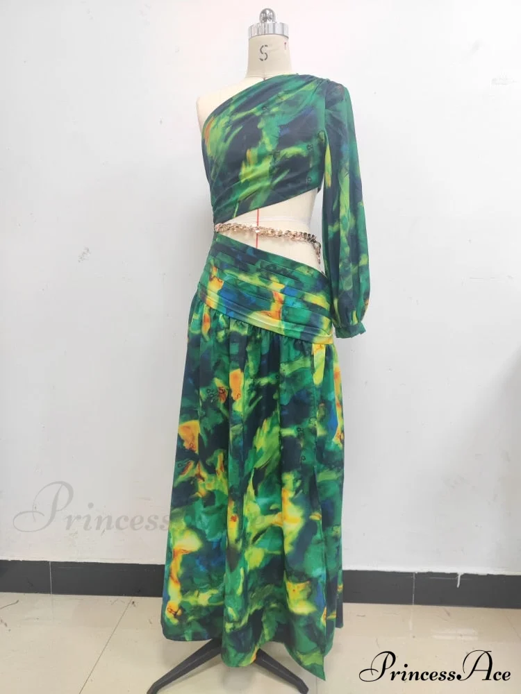 Print Short Sleeve Trendy Drawstring Ruched Party Dress - Image 5