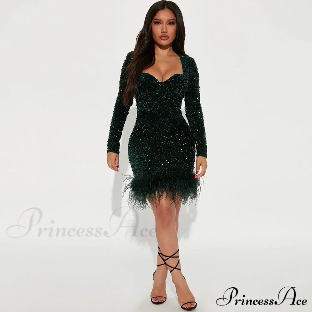 Sexy Luxury High Trendy Waist Short Dress - Image 5