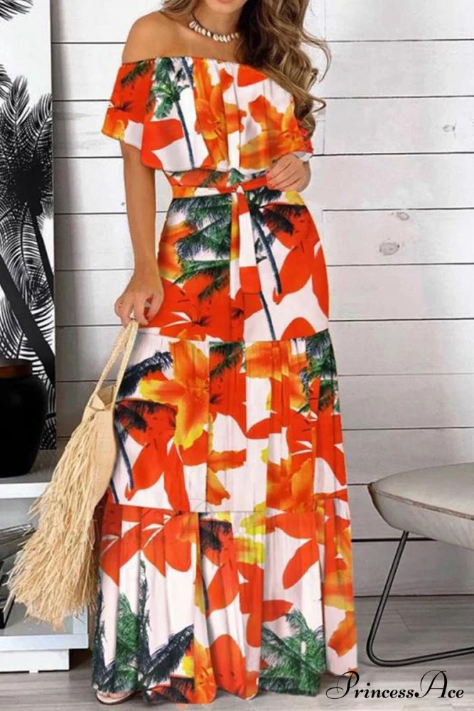 Elegant Bandeau Graceful Floral Maxi Dress - Image 6