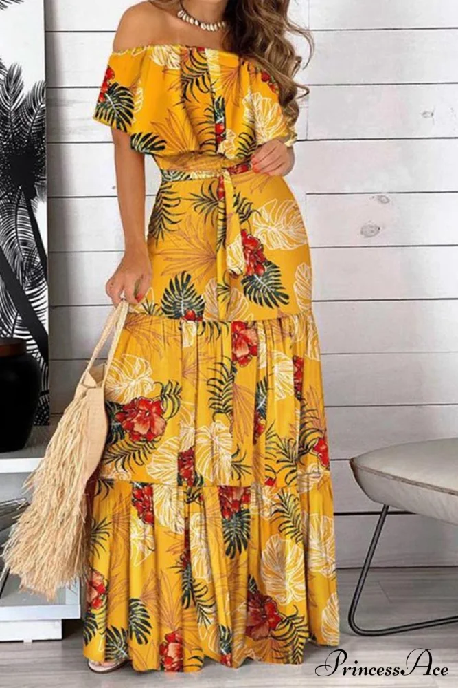 Elegant Bandeau Graceful Floral Maxi Dress - Image 7