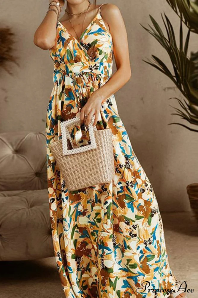 Boho Style Sleeveless Trendy Print Maxi Dress - Image 5