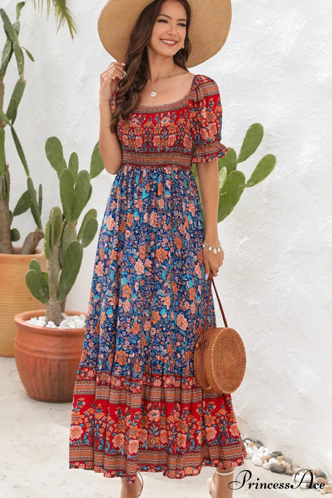 Floral Print Tie Waist Modern Strapless Mini Length Dress - Image 2