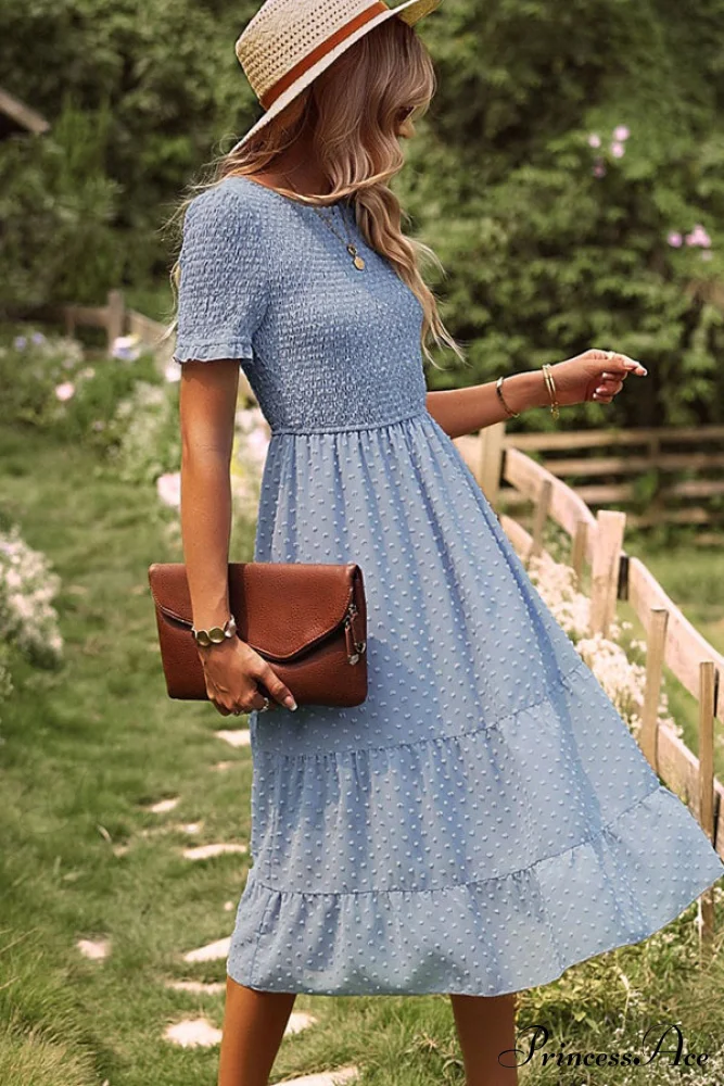 Fashion Dots Print Trendy Long Sleeve Midi Dress - Image 2
