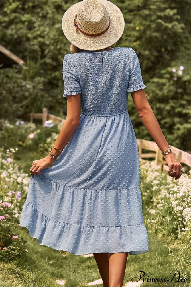 Fashion Dots Print Trendy Long Sleeve Midi Dress - Image 4