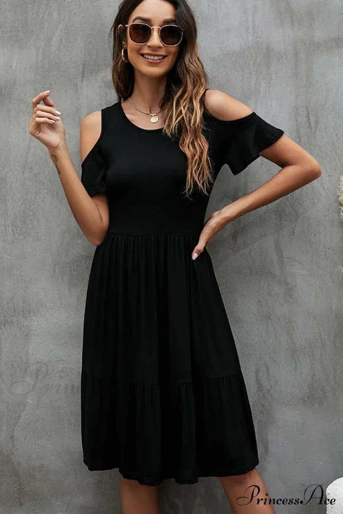 Dots Print Tie Trendy Waist Fashion Casual Dress