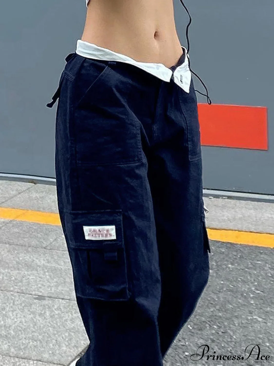 Fold Over Buckle Trendy Belt Denim Jean - Image 3